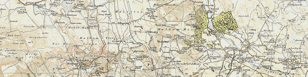 Old map of Bordley in 1903-1904