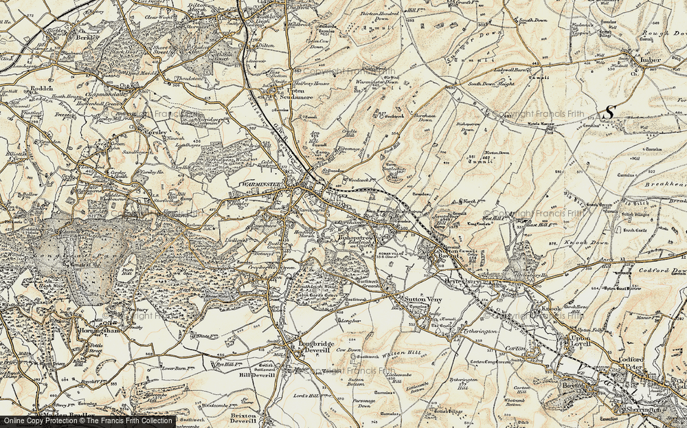 Old Map of Historic Map covering Battlesbury in 1897-1899