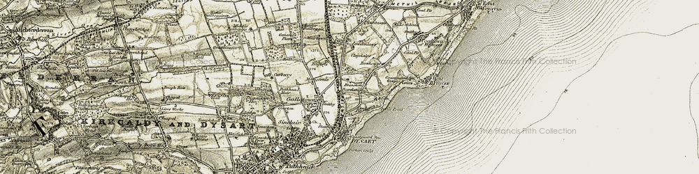 Old map of Branxton in 1903-1908