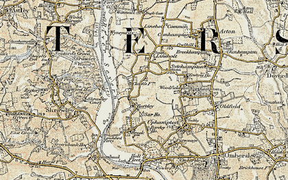 Old map of Boreley Ho in 1899-1902