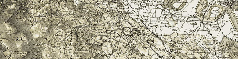 Old map of Borestone in 1904-1907