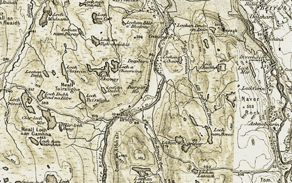 Old map of Borgie in 1910-1912