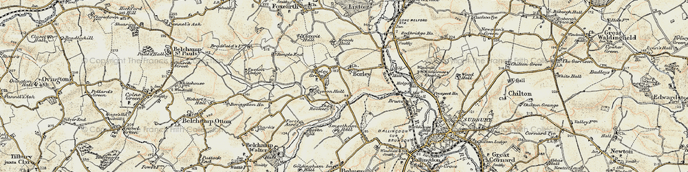 Old map of Borley in 1898-1901