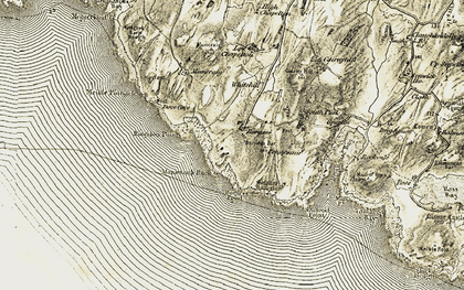 Old map of Borness Point in 1905