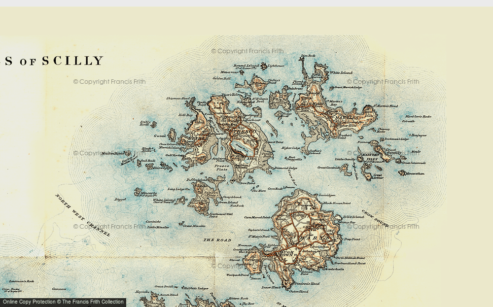 Old Map of Historic Map covering Tresco in 0
