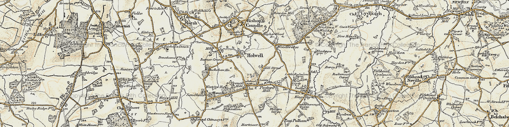 Old map of Barnes Cross in 1899