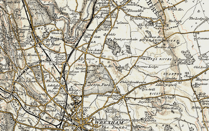Old map of Borras in 1902