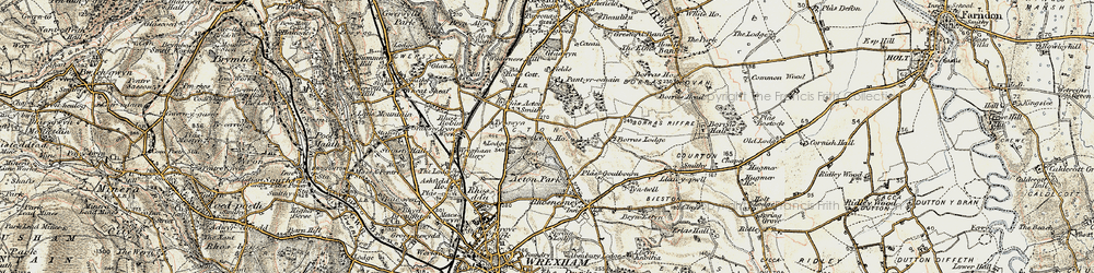 Old map of Borras in 1902