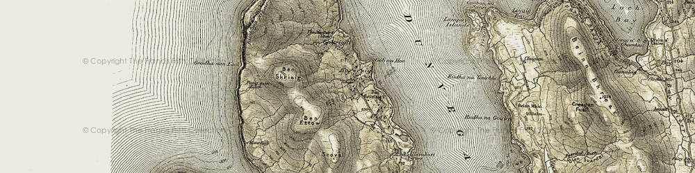 Old map of Ben Skriaig in 1909-1911