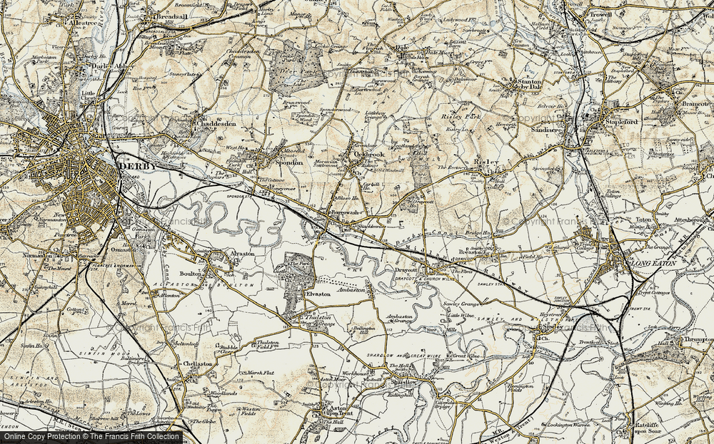 Old Map of Borrowash, 1902-1903 in 1902-1903
