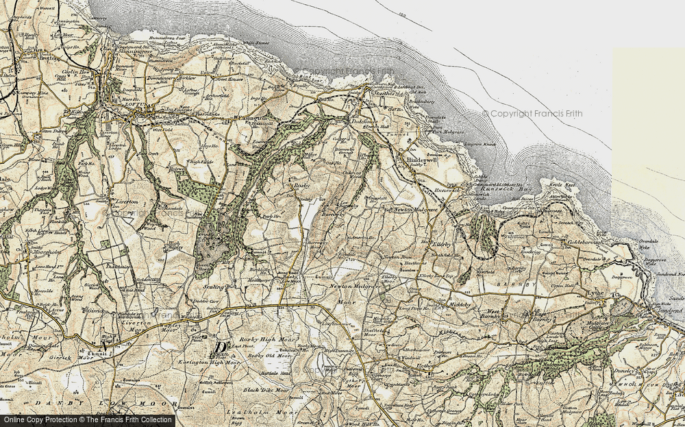 Old Map of Historic Map covering Borrowby Moor in 1903-1904