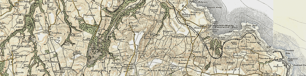 Old map of Borrowby Moor in 1903-1904