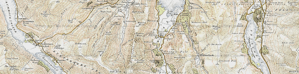 Old map of Borrowdale in 1901-1904