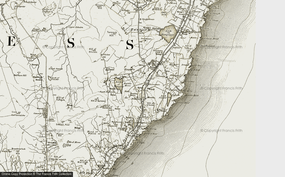 Old Map of Historic Map covering Whiteleen in 1912