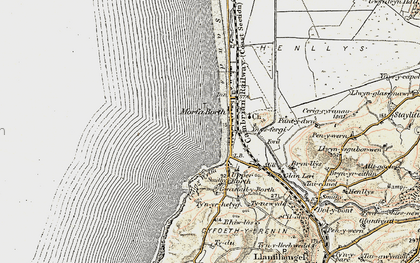 Old map of Borth in 1902-1903