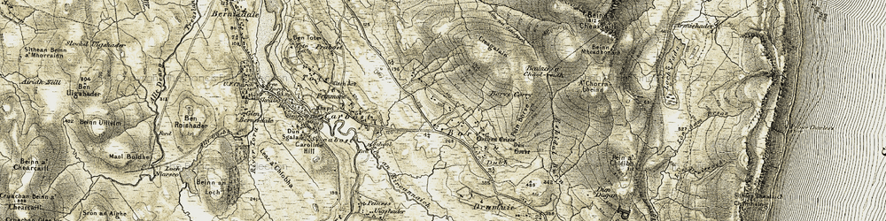 Old map of Bealach a' Chaòl-reidh in 1909