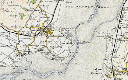 Old map of Borwick Rails in 1903-1904