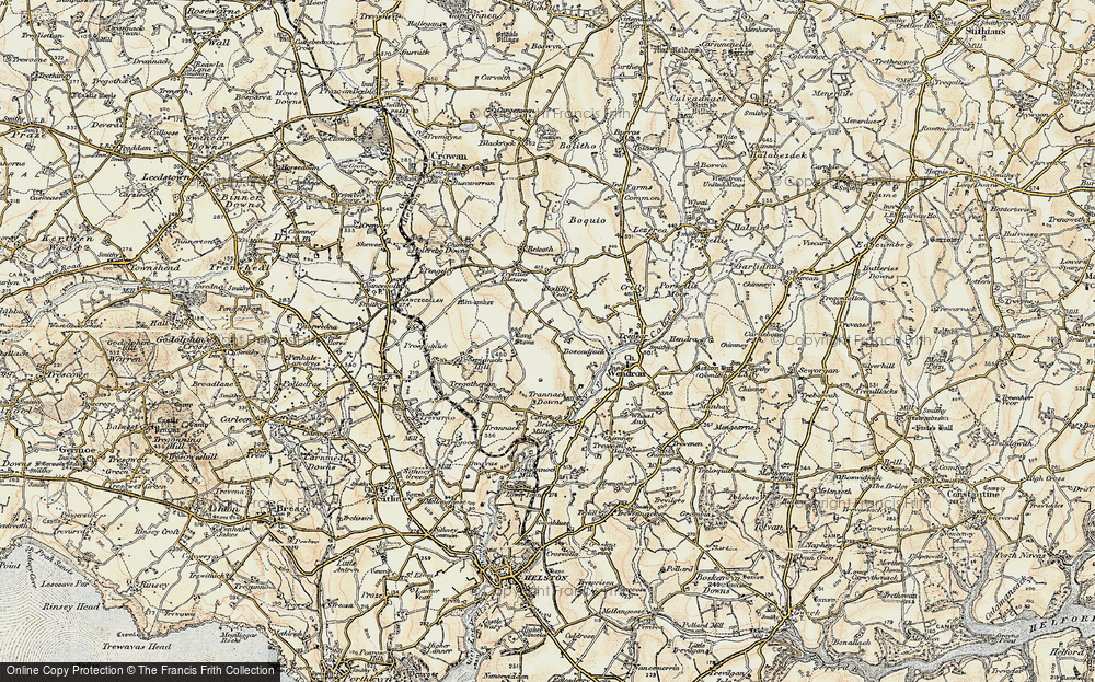 Old Map of Boscadjack, 1900 in 1900