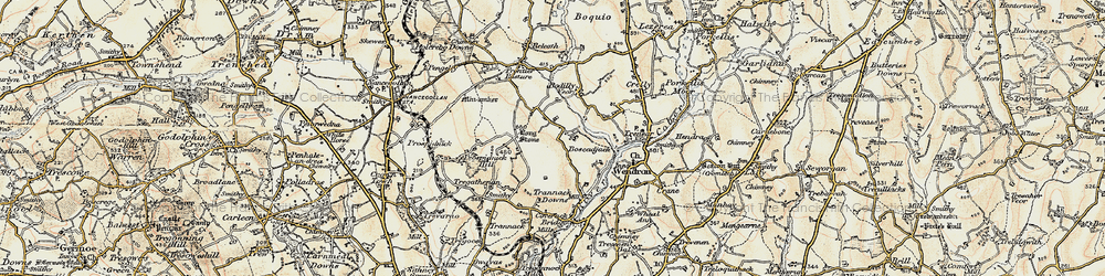 Old map of Boscadjack in 1900