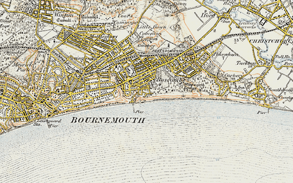 Old map of Boscombe in 1899-1909