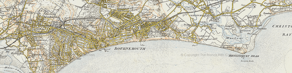 Old map of Boscombe in 1899-1909