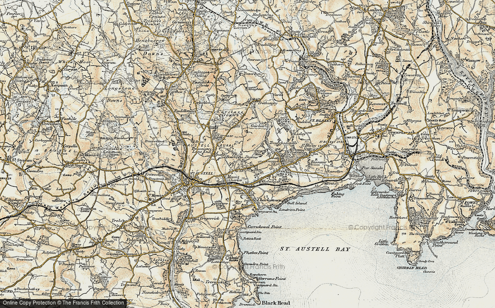 Old Map of Boscoppa, 1900 in 1900
