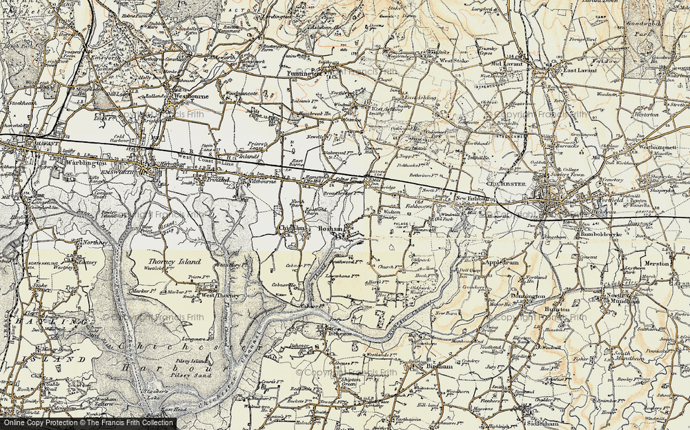 Old Map of Bosham, 1897-1899 in 1897-1899