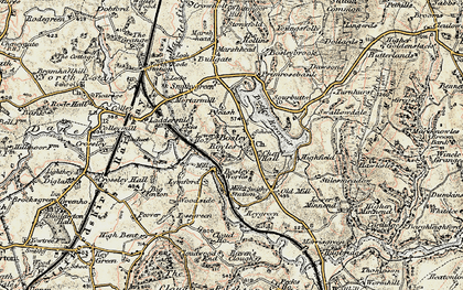 Old map of Bosley Locks in 1902-1903