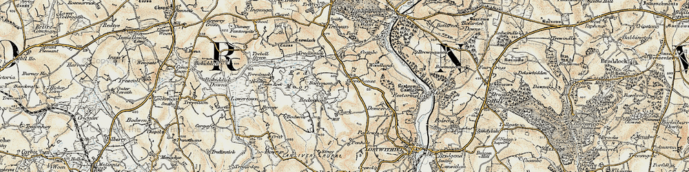 Old map of Boslymon in 1900