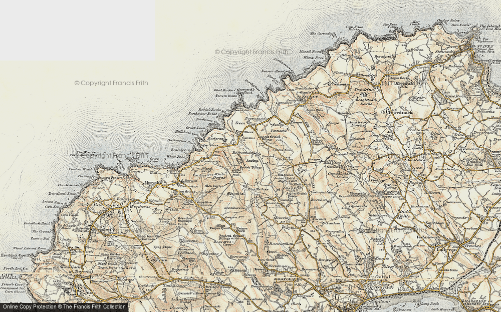 Old Map of Historic Map covering White Downs in 1900