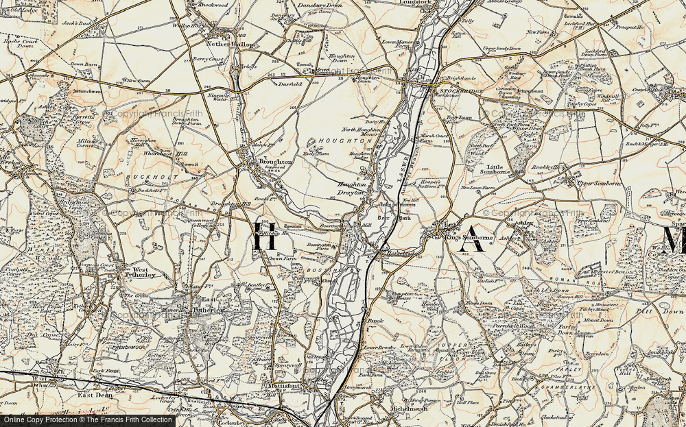 Old Map of Historic Map covering Beech Barrow in 1897-1900