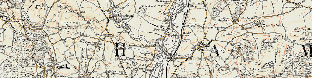 Old map of Bossington in 1897-1900