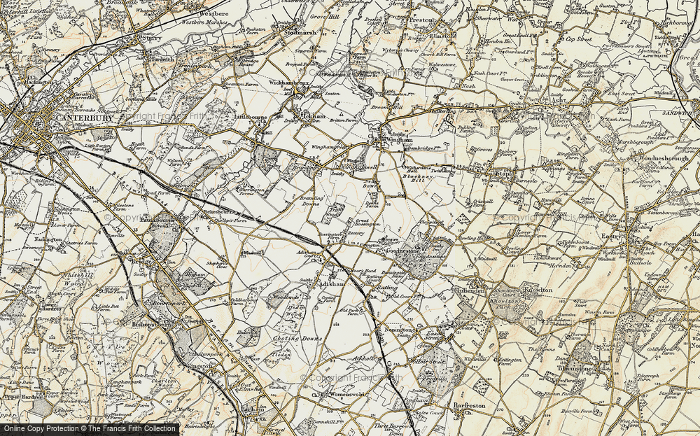 Old Map of Bossington, 1898-1899 in 1898-1899