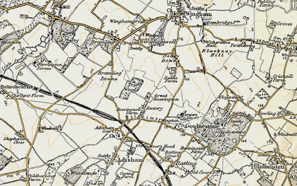 Old map of Bossington in 1898-1899