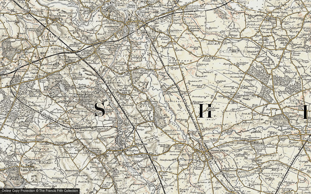 Old Map of Bostock Green, 1902-1903 in 1902-1903