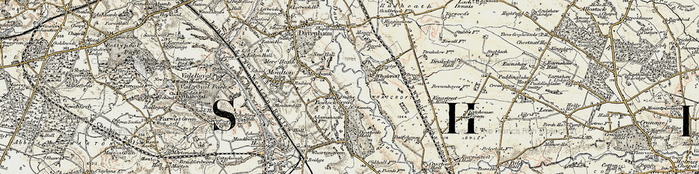Old map of Bostock Green in 1902-1903