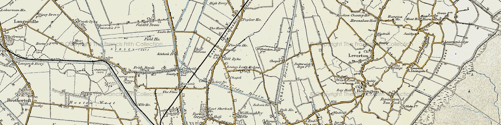 Old map of Boston Long Hedges in 1901-1902