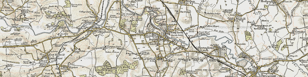 Old map of Boston Spa in 1903-1904