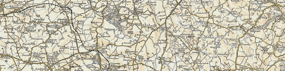 Old map of Boswyn in 1900