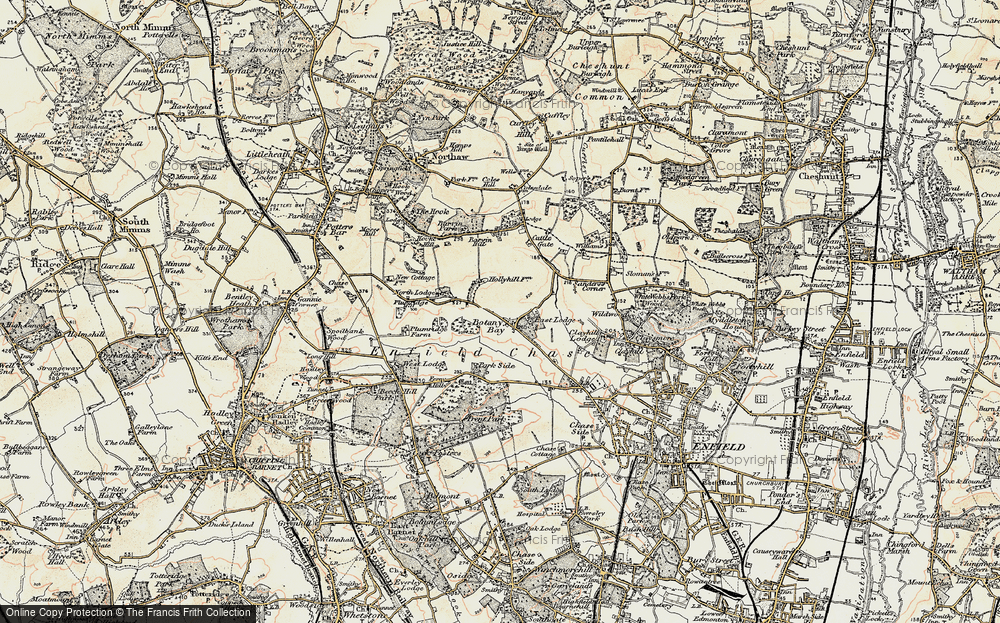 Old Map of Historic Map covering Barvin Hill in 1897-1898