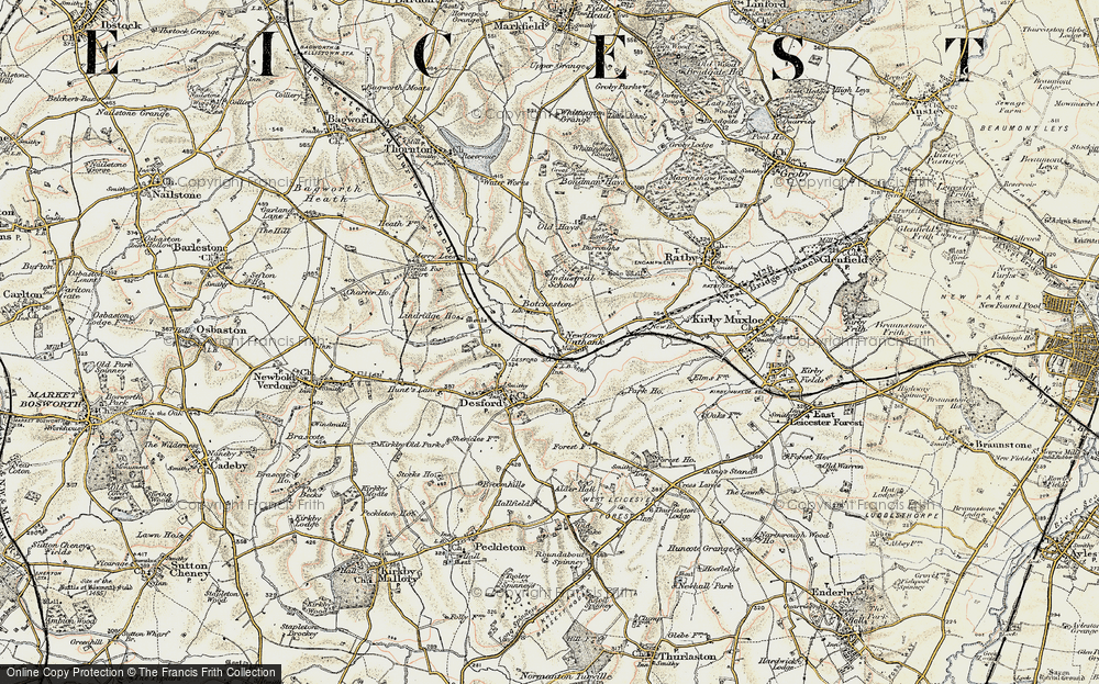 Old Map of Botcheston, 1901-1903 in 1901-1903