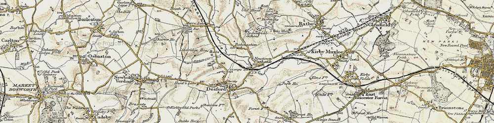 Old map of Botcheston in 1901-1903