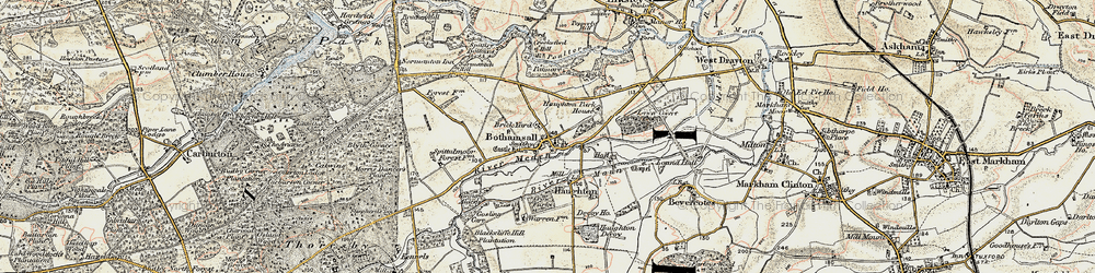 Old map of Bothamsall in 1902-1903