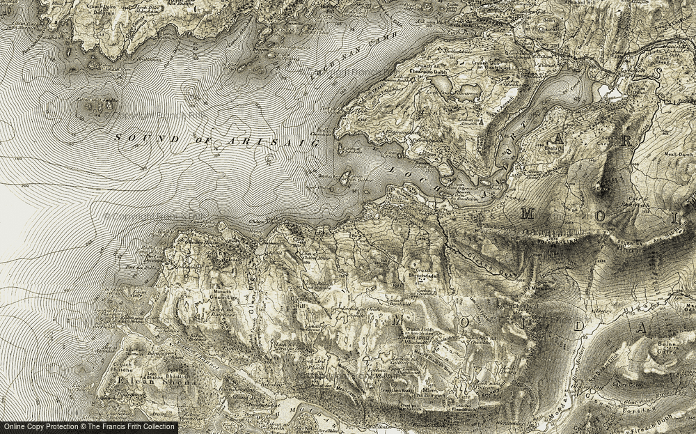 Old Map of Bothan Nan Creag, 1908 in 1908