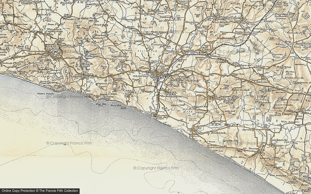 Old Map of Bothenhampton, 1899 in 1899