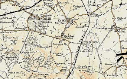Old map of Botolph Claydon in 1898