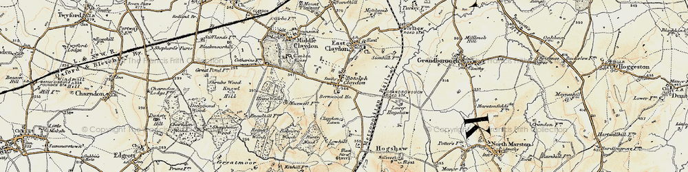 Old map of Botolph Claydon in 1898