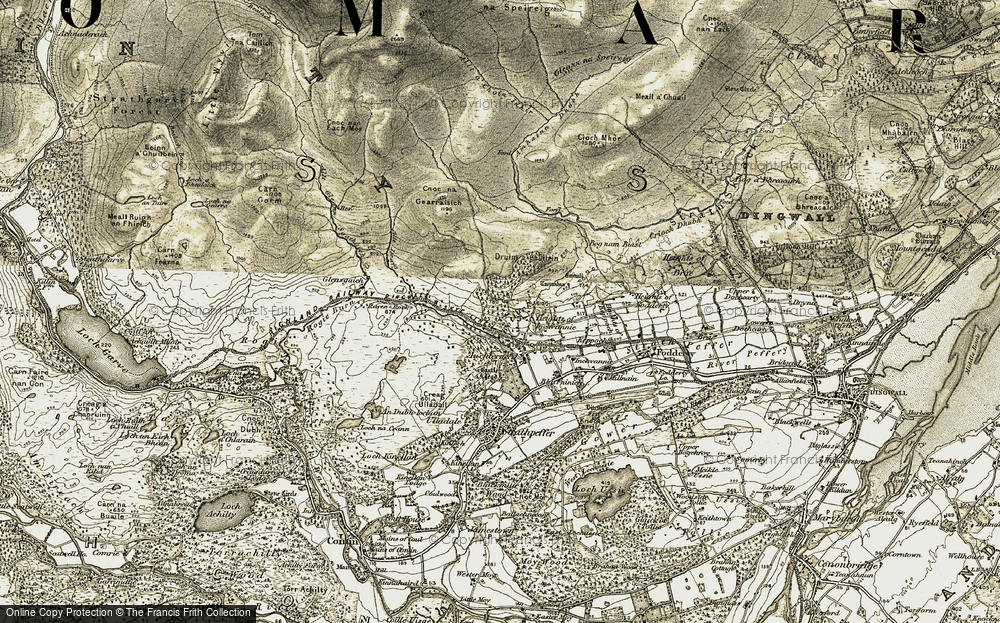 Old Map of Bottacks, 1908-1912 in 1908-1912