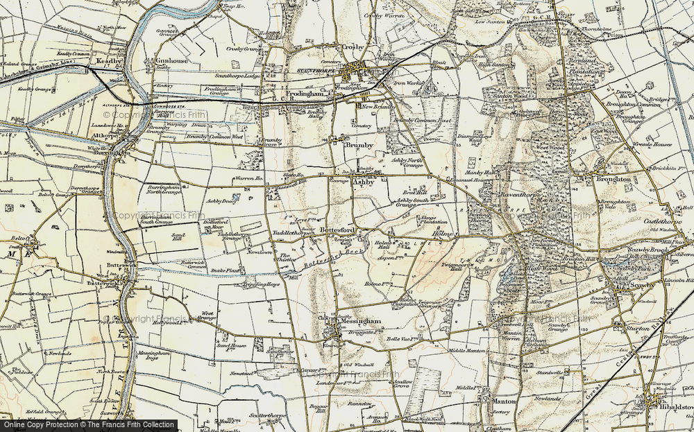 Old Map of Bottesford, 1903 in 1903