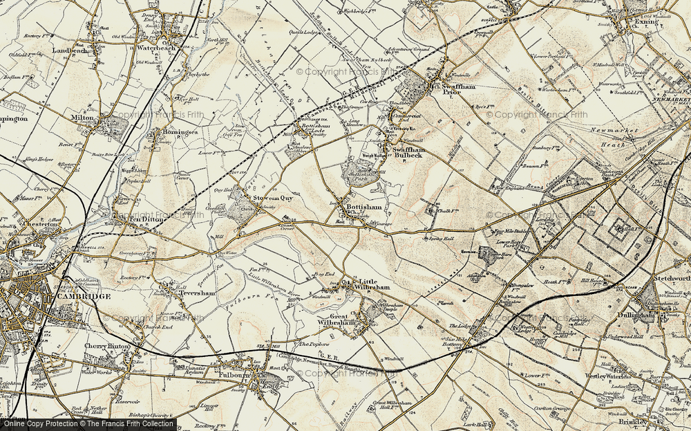 Old Map of Bottisham, 1899-1901 in 1899-1901